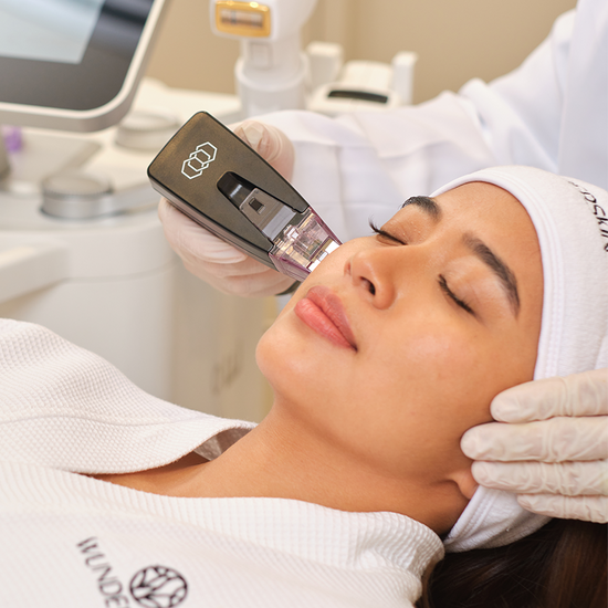 Woman relaxed, enjoying her Morpheus8 treatment